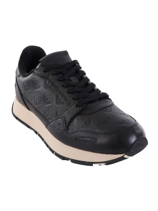 Emporio Armani Leather Sneaker Black Phases Men s Fashion