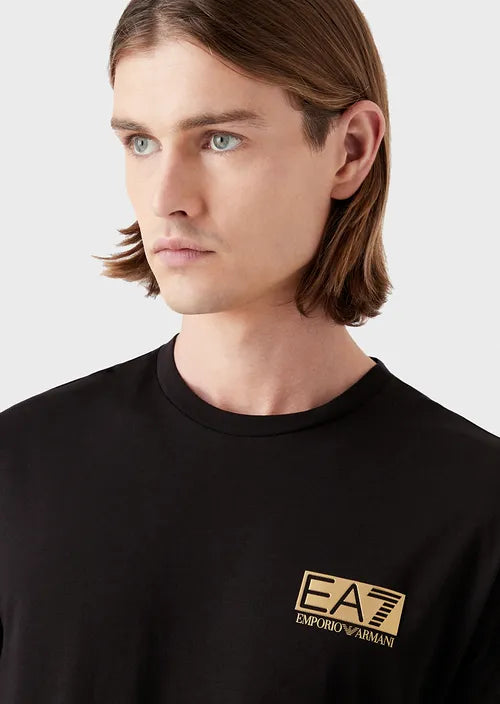 EA7 Emporio Armani Gold Label cotton T shirt Black